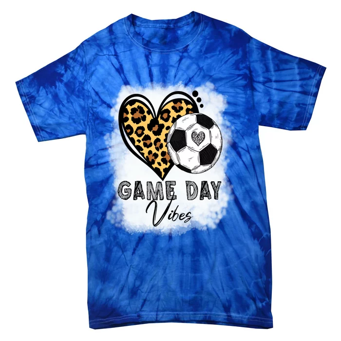 Bleached Soccer Game Day Vibes Soccer Mom Game Day Season Gift Tie-Dye T-Shirt