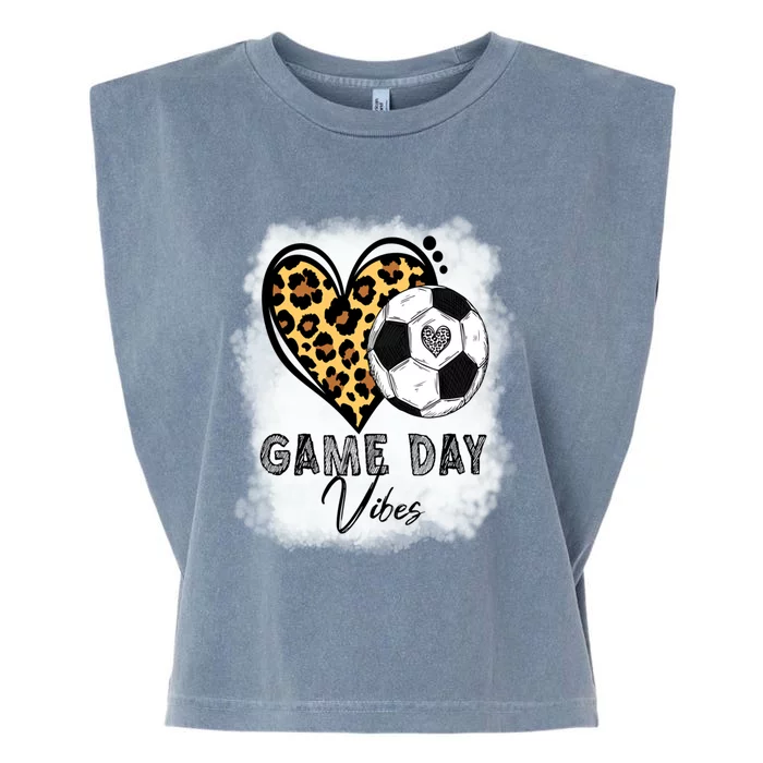 Bleached Soccer Game Day Vibes Soccer Mom Game Day Season Gift Garment-Dyed Women's Muscle Tee