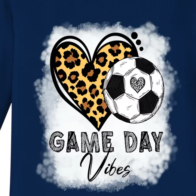 Bleached Soccer Game Day Vibes Soccer Mom Game Day Season Gift Baby Long Sleeve Bodysuit