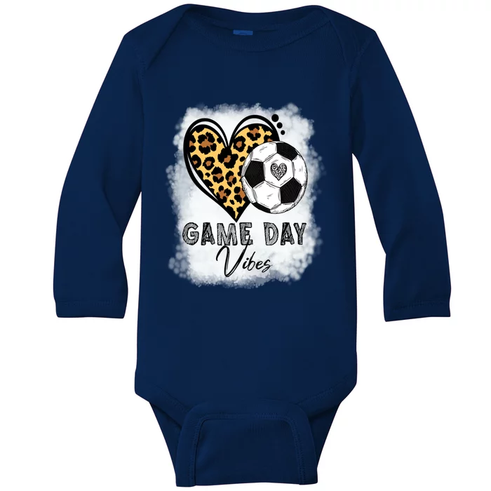 Bleached Soccer Game Day Vibes Soccer Mom Game Day Season Gift Baby Long Sleeve Bodysuit