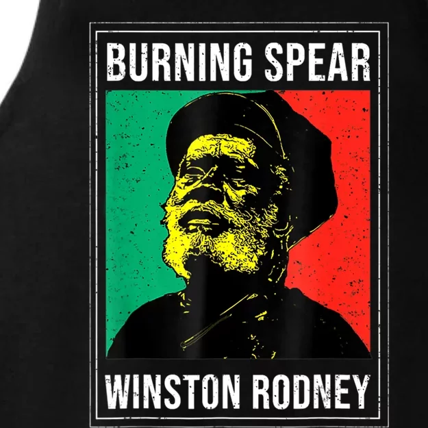 Burnings Spear Green And Red Ladies Tri-Blend Wicking Tank