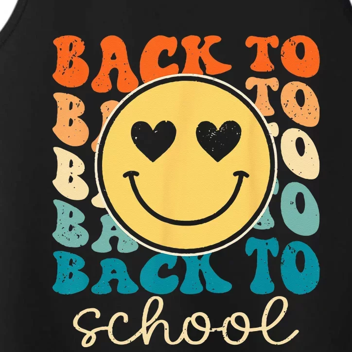 Boho Style Groovy Smile Back to School Performance Tank