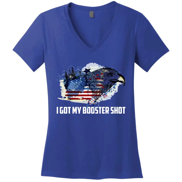 Booster Shot Gift America Veteran Usa Teacher Military Gift Women's V-Neck T-Shirt