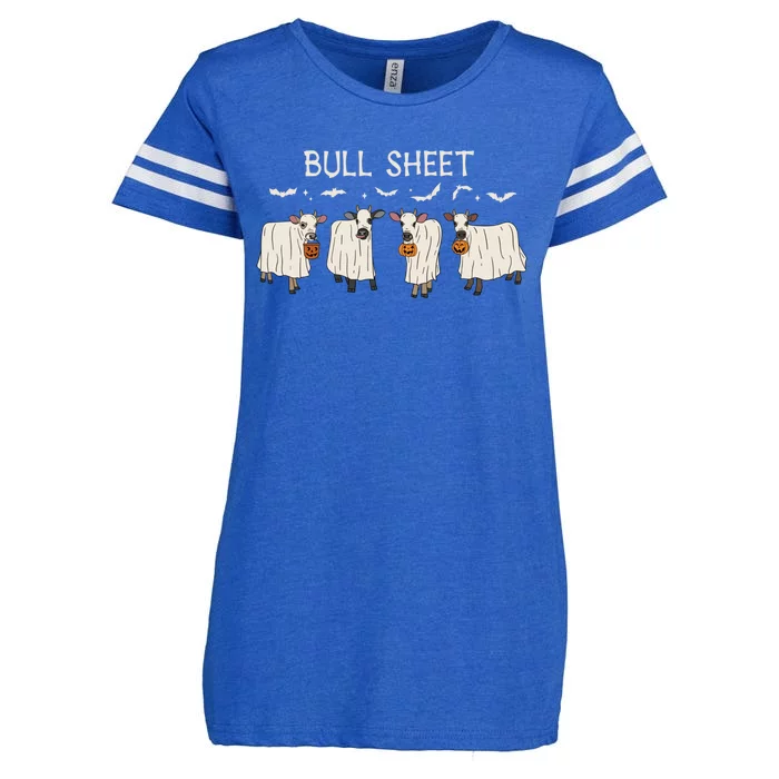 Bull Sheet Ghost Cow Halloween Funny Cow Ghost Cute Gift Enza Ladies Jersey Football T-Shirt