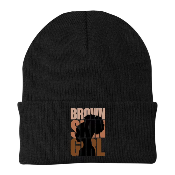 Brown Skin Girl Black Melanin Black History Juneteenth Women Knit Cap Winter Beanie