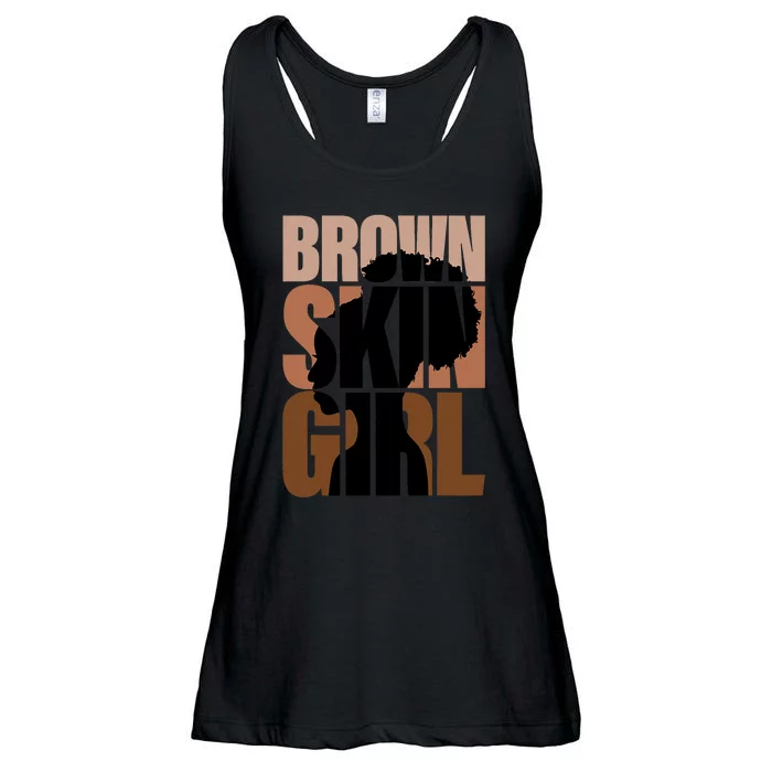 Brown Skin Girl Black Melanin Black History Juneteenth Women Ladies Essential Flowy Tank