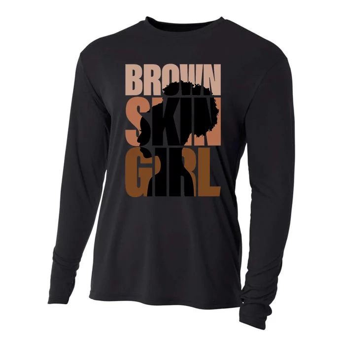 Brown Skin Girl Black Melanin Black History Juneteenth Women Cooling Performance Long Sleeve Crew