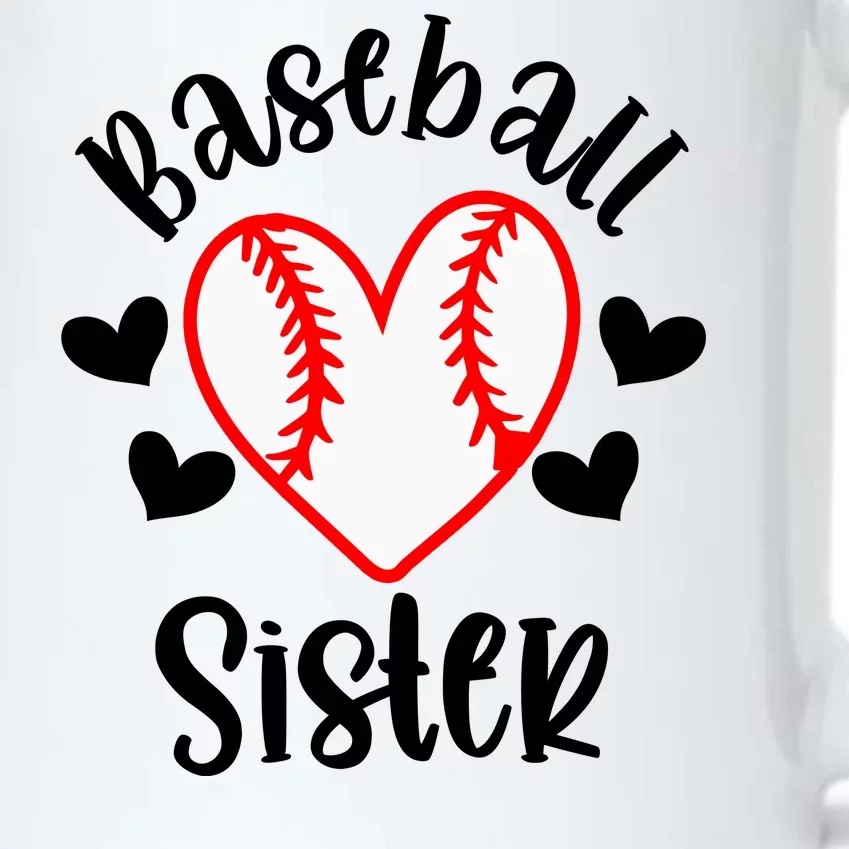 Baseball Sister Game Day Sport Heart Black Color Changing Mug