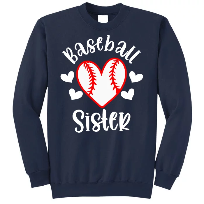 Baseball Sister Game Day Sport Heart Sweatshirt