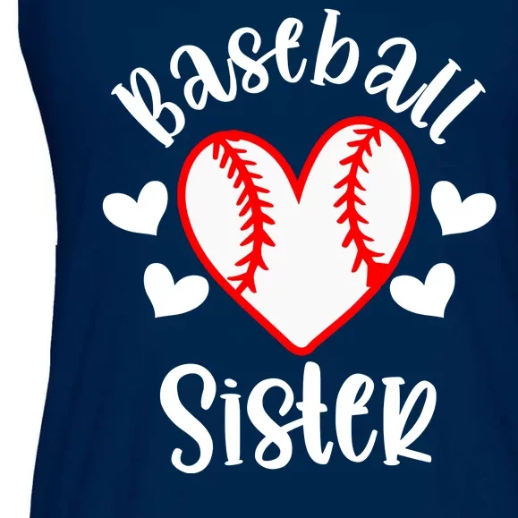 Baseball Sister Game Day Sport Heart Ladies Essential Flowy Tank