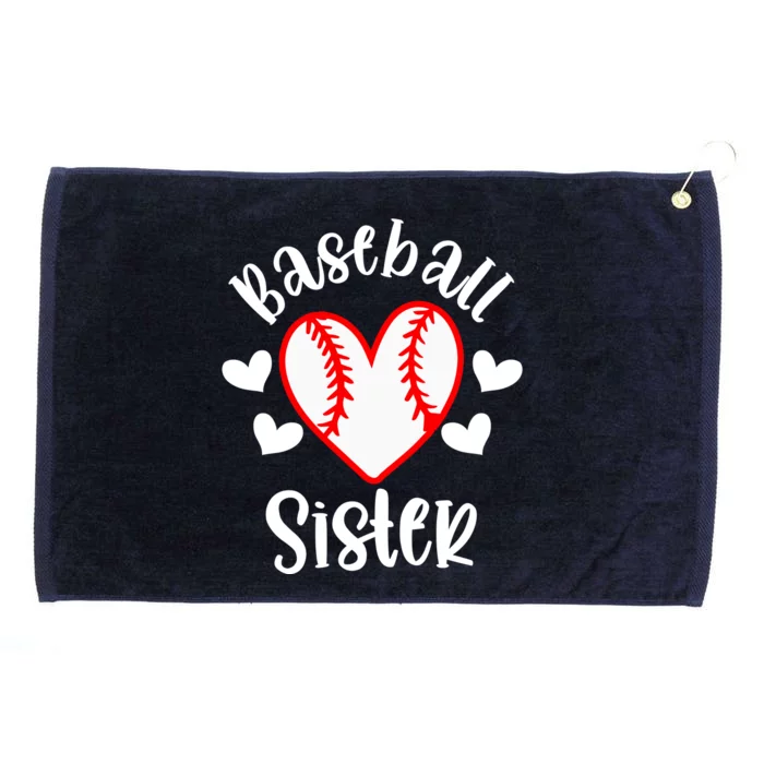 Baseball Sister Game Day Sport Heart Grommeted Golf Towel