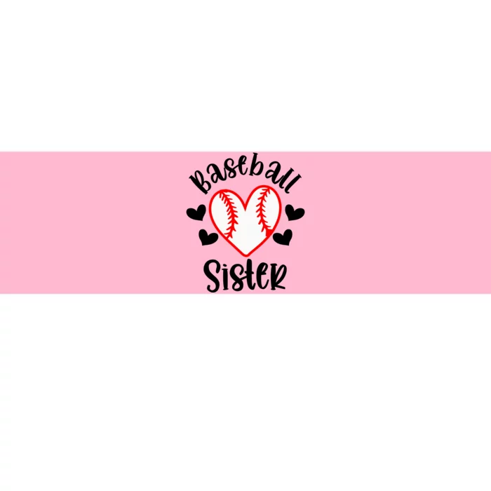 Baseball Sister Game Day Sport Heart Bumper Sticker