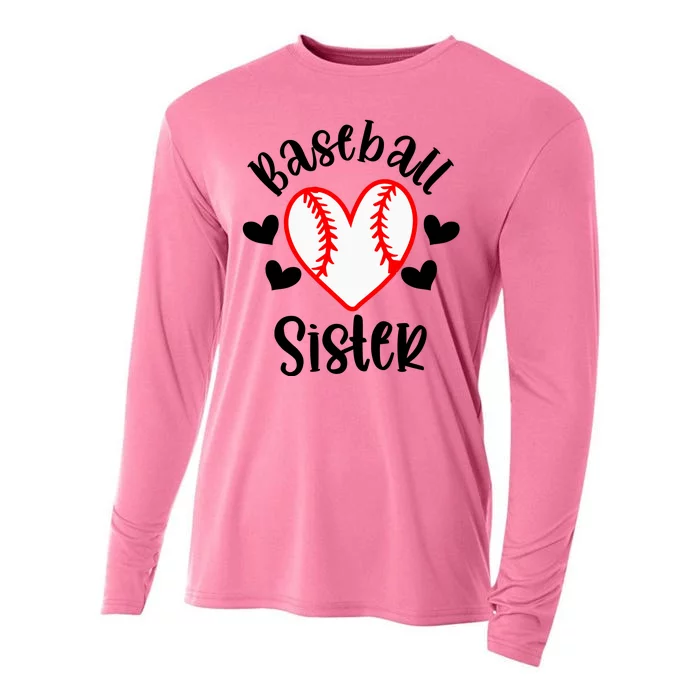 Baseball Sister Game Day Sport Heart Cooling Performance Long Sleeve Crew