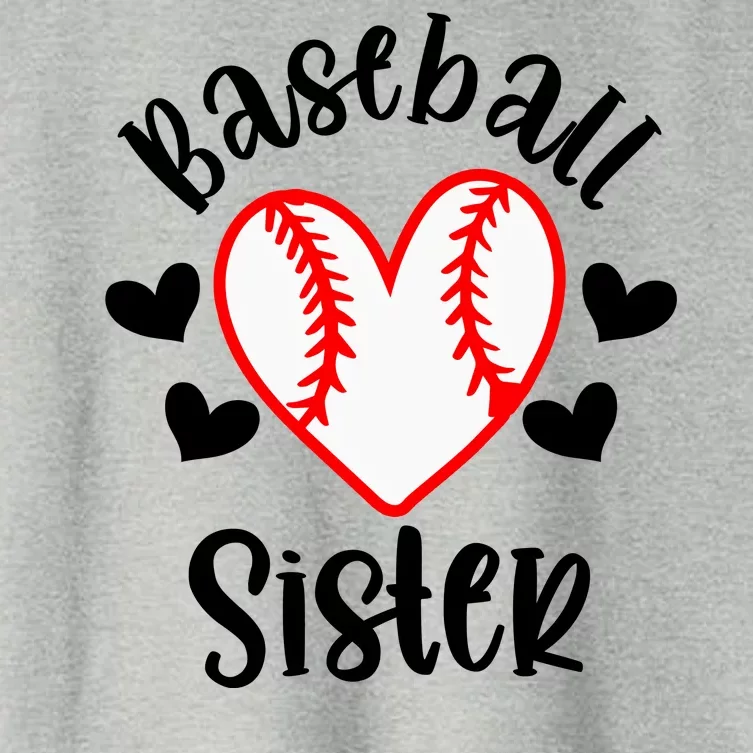 Baseball Sister Game Day Sport Heart Women's Crop Top Tee