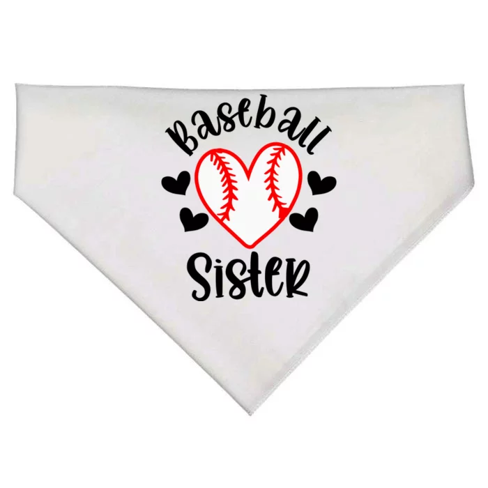 Baseball Sister Game Day Sport Heart USA-Made Doggie Bandana