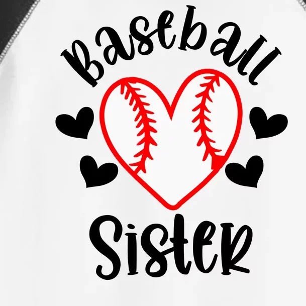 Baseball Sister Game Day Sport Heart Toddler Fine Jersey T-Shirt