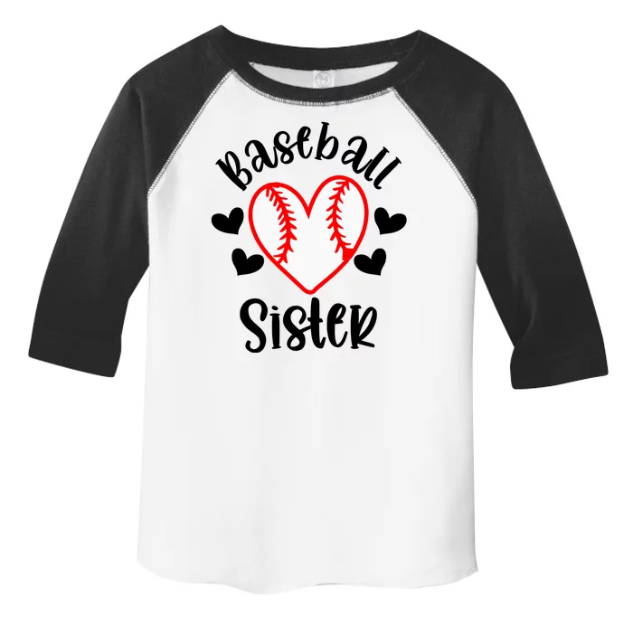 Baseball Sister Game Day Sport Heart Toddler Fine Jersey T-Shirt