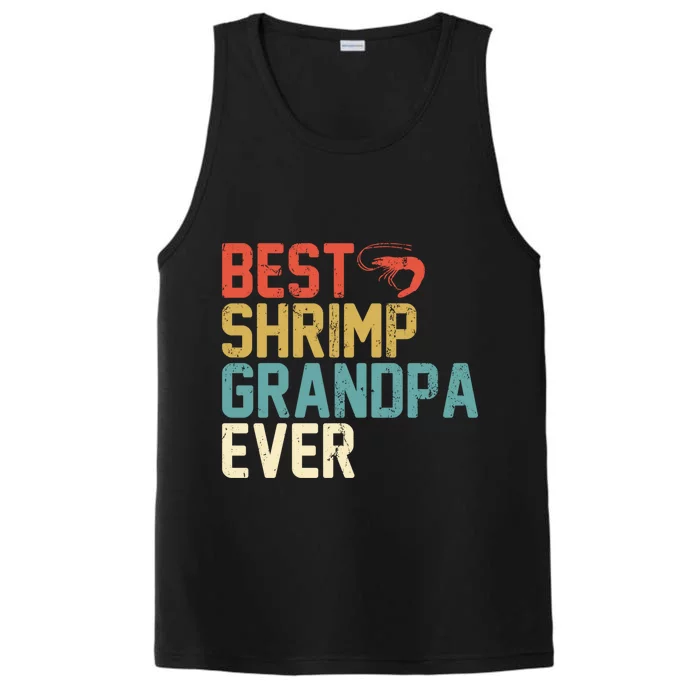 Best Shrimp Grandpa Ever Retro Gift Grandpa Funny Gift Performance Tank