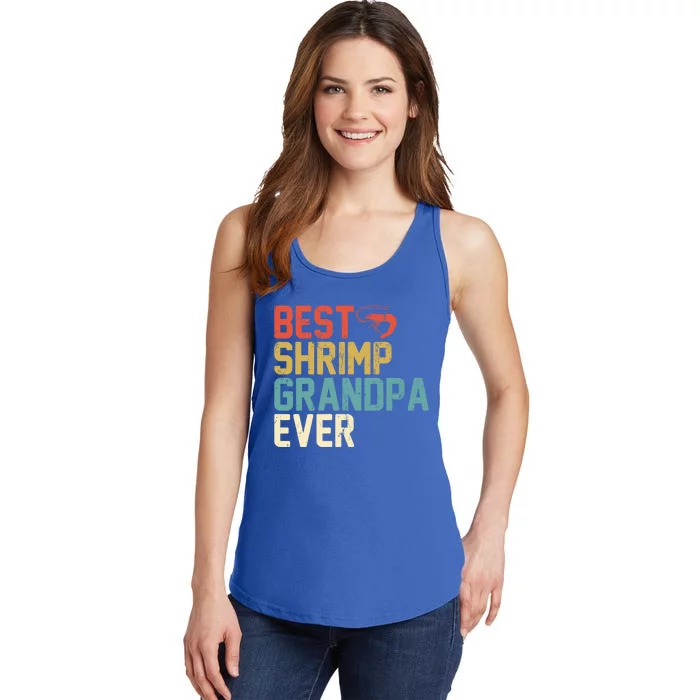 Best Shrimp Grandpa Ever Retro Gift Grandpa Funny Gift Ladies Essential Tank