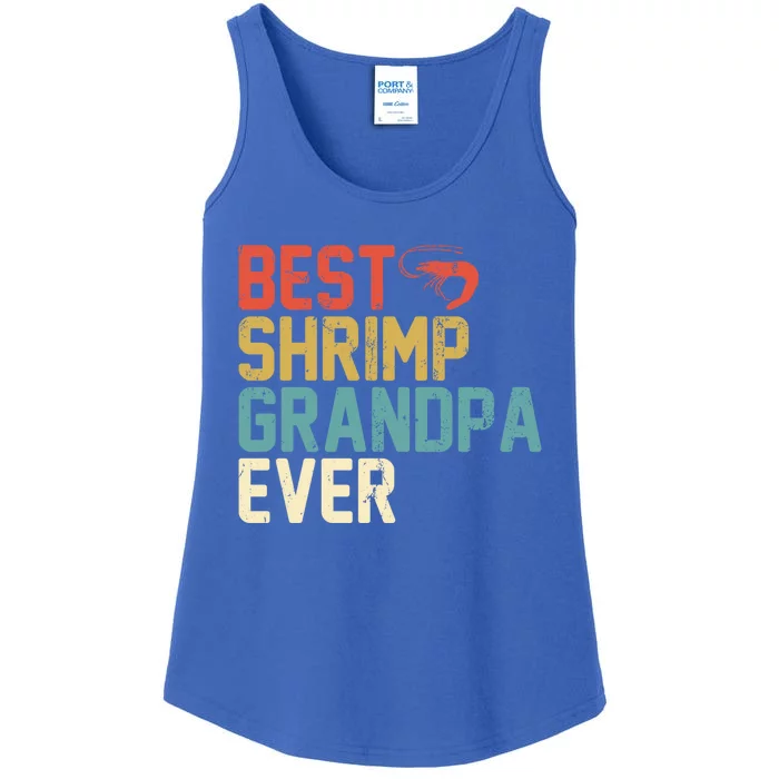 Best Shrimp Grandpa Ever Retro Gift Grandpa Funny Gift Ladies Essential Tank