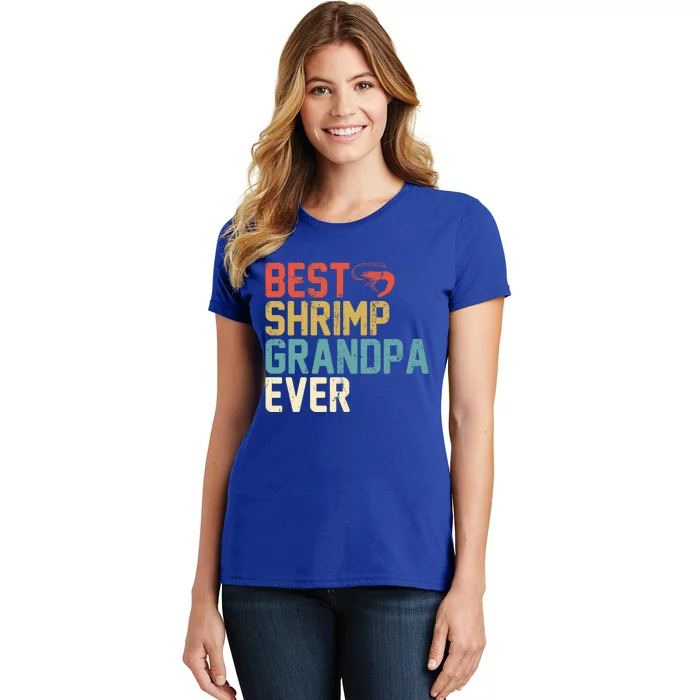 Best Shrimp Grandpa Ever Retro Gift Grandpa Funny Gift Women's T-Shirt