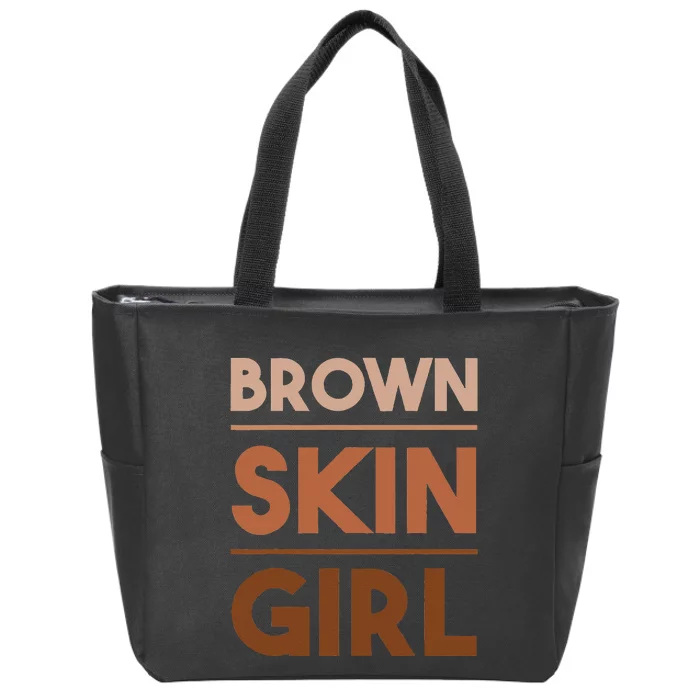 Brown Skin Girl Melanin Queen Afro Junenth Women Gifts Zip Tote Bag