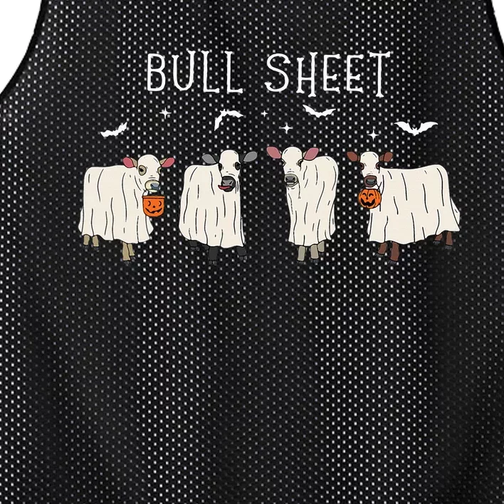 Bull Sheet Ghost Cow Halloween Funny This Is Bull Sheet Mesh Reversible Basketball Jersey Tank