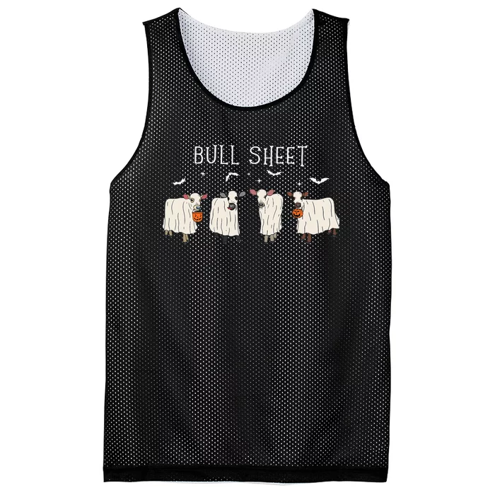 Bull Sheet Ghost Cow Halloween Funny This Is Bull Sheet Mesh Reversible Basketball Jersey Tank