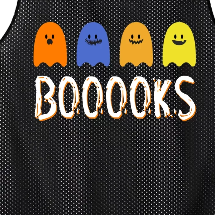 Books Spooky Ghost Funny Halloween Mesh Reversible Basketball Jersey Tank