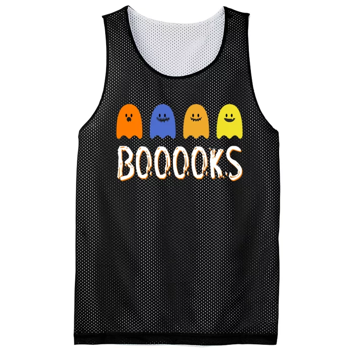 Books Spooky Ghost Funny Halloween Mesh Reversible Basketball Jersey Tank