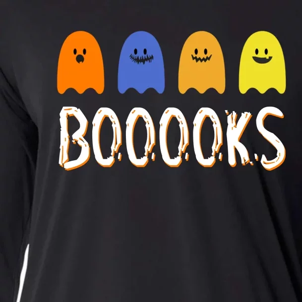 Books Spooky Ghost Funny Halloween Cooling Performance Long Sleeve Crew