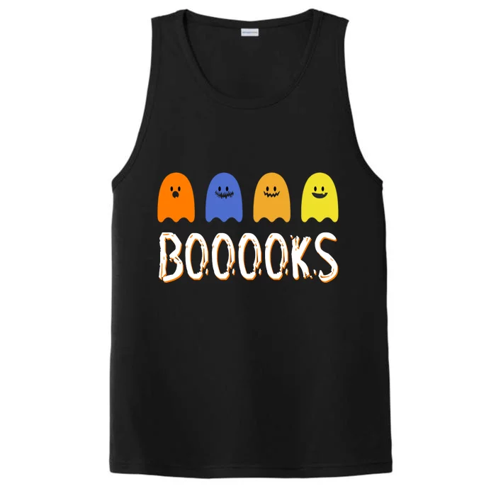 Books Spooky Ghost Funny Halloween Performance Tank