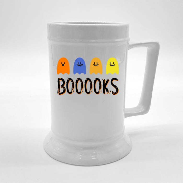 Books Spooky Ghost Funny Halloween Front & Back Beer Stein