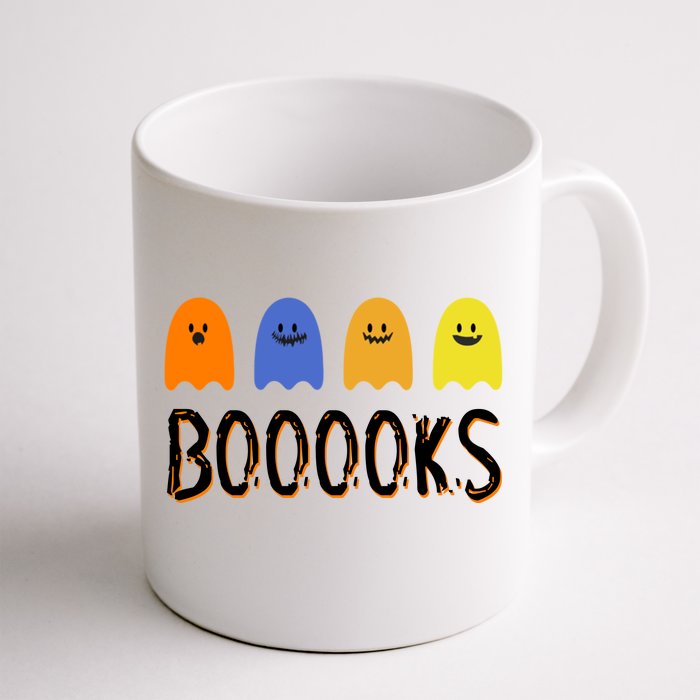 Books Spooky Ghost Funny Halloween Front & Back Coffee Mug