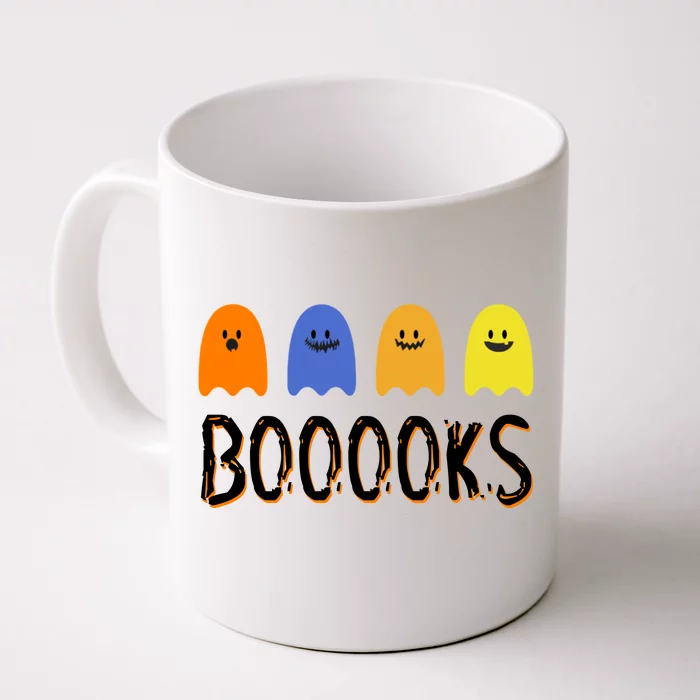 Books Spooky Ghost Funny Halloween Front & Back Coffee Mug