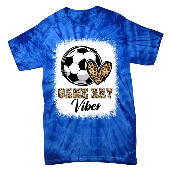 Bleached Soccer Game Day Vibes Soccer Mom Game Day Season Gift Tie-Dye T-Shirt