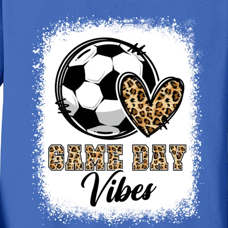 Bleached Soccer Game Day Vibes Soccer Mom Game Day Season Gift Kids Long Sleeve Shirt