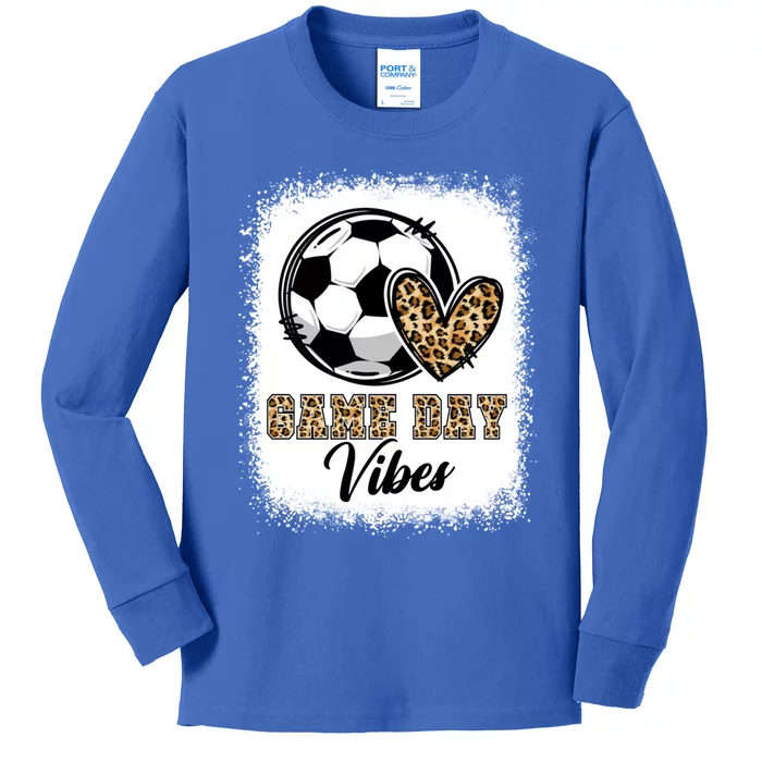 Bleached Soccer Game Day Vibes Soccer Mom Game Day Season Gift Kids Long Sleeve Shirt