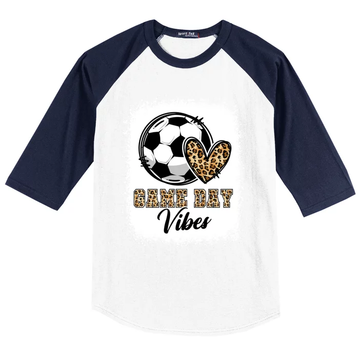 Bleached Soccer Game Day Vibes Soccer Mom Game Day Season Gift Baseball Sleeve Shirt