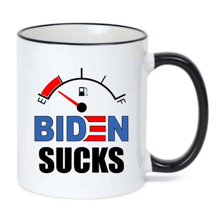 Biden Sucks Gas Tank On Empty E Black Color Changing Mug