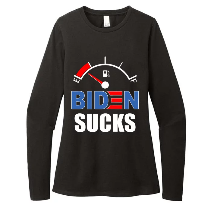 Biden Sucks Gas Tank On Empty E Womens CVC Long Sleeve Shirt