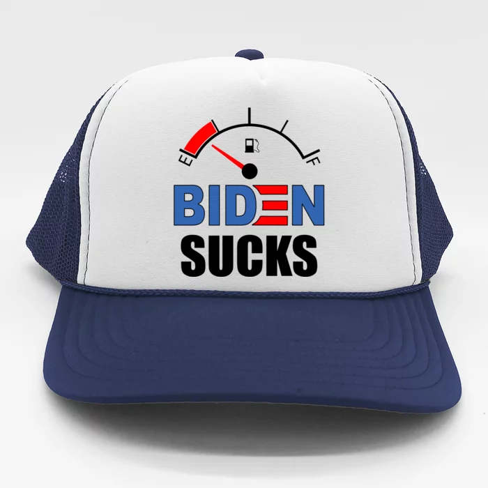 Biden Sucks Gas Tank On Empty E Trucker Hat