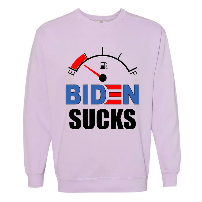 Biden Sucks Gas Tank On Empty E Garment-Dyed Sweatshirt