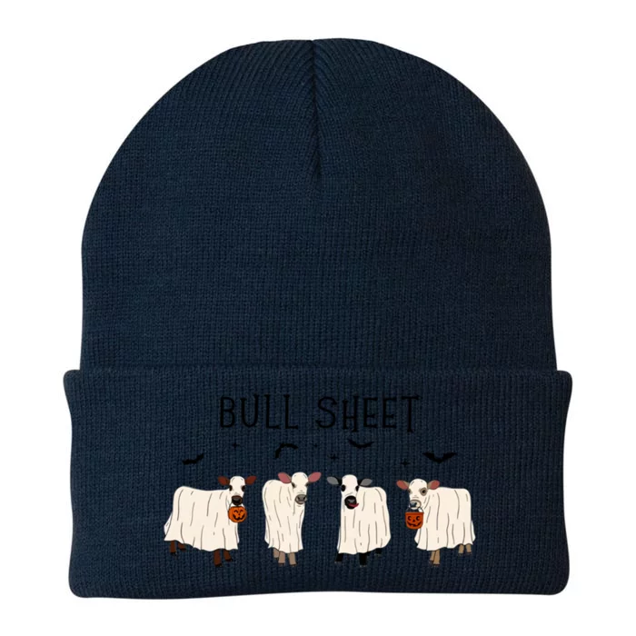 Bull Sheet Ghost Cow Halloween Funny This Is Bull Sheet. Knit Cap Winter Beanie