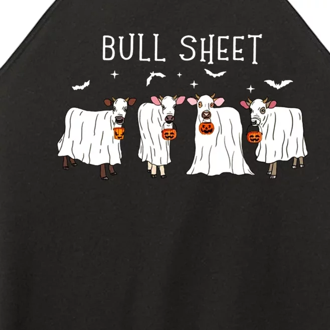 Bull Sheet Ghost Cow Halloween Funny This Is Bull Sheet Women’s Perfect Tri Rocker Tank