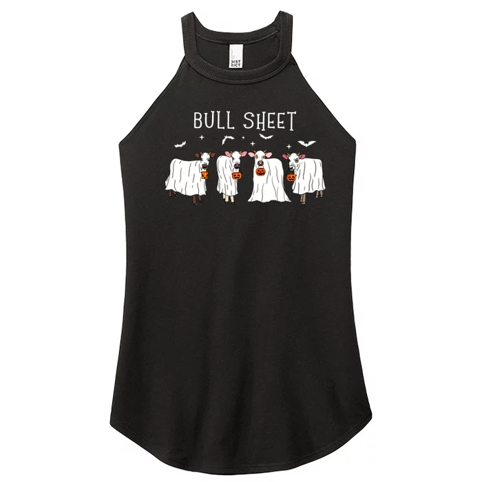 Bull Sheet Ghost Cow Halloween Funny This Is Bull Sheet Women’s Perfect Tri Rocker Tank