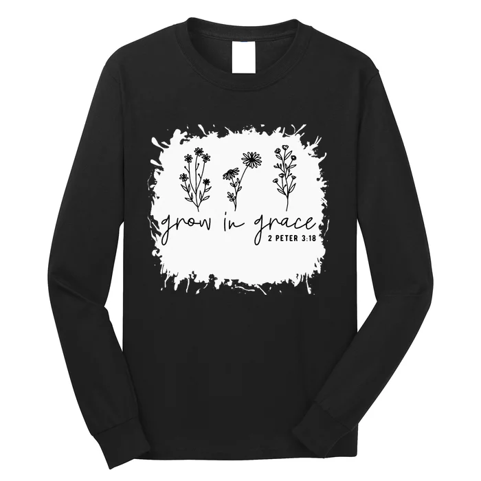 Boho Style Grow In Grace Succulent Plant Faith Christian Long Sleeve Shirt