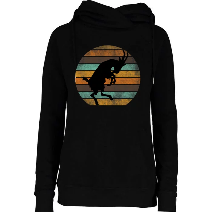 Billy Strings Goat Silhouette Retro Sunset Womens Funnel Neck Pullover Hood