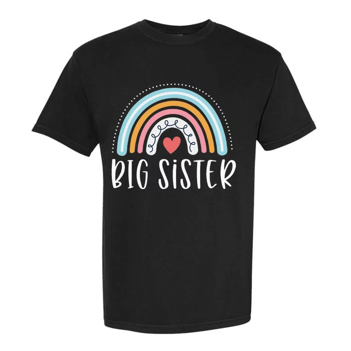 Big Sister Gifts Sibling Family Rainbow Graphic Garment-Dyed Heavyweight T-Shirt