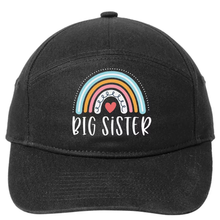 Big Sister Gifts Sibling Family Rainbow Graphic 7-Panel Snapback Hat